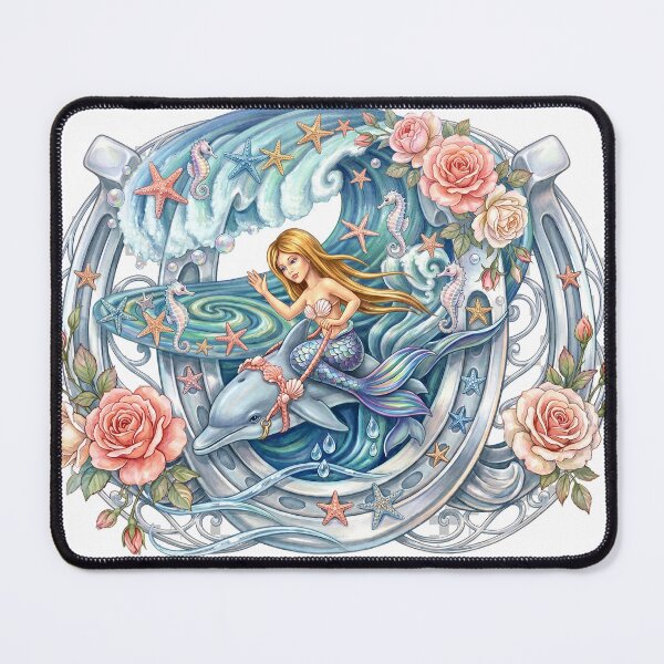 Item preview, Ocean Mermaid Fantasy Watercolor Art Print designed and sold by Mnrrstudio.