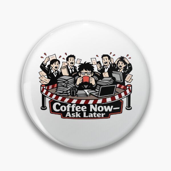 Item preview, Coffee Now Ask Later Office Coffee Motif designed and sold by Pommes im Bett.