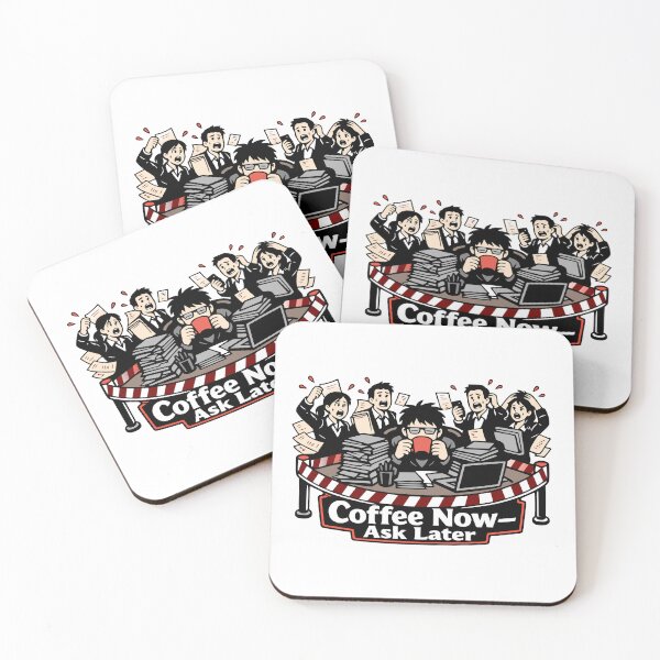 Item preview, Coffee Now Ask Later Office Coffee Motif designed and sold by Pommes im Bett.