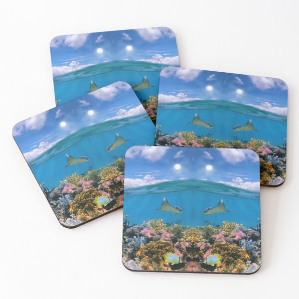 Item preview, Mirrored Coral Reef Underwater Stingray Sky designed and sold by SolutionsArt.