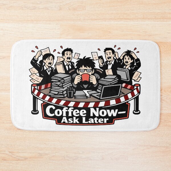 Item preview, Coffee Now Ask Later Office Coffee Motif designed and sold by Pommes im Bett.