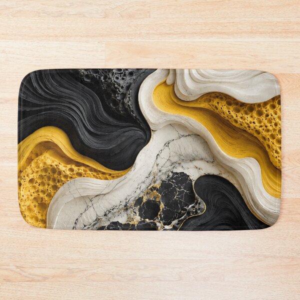 Item preview, Black Gold Marble Abstract Fluid Wave Art designed and sold by Aureva Arts Shop.