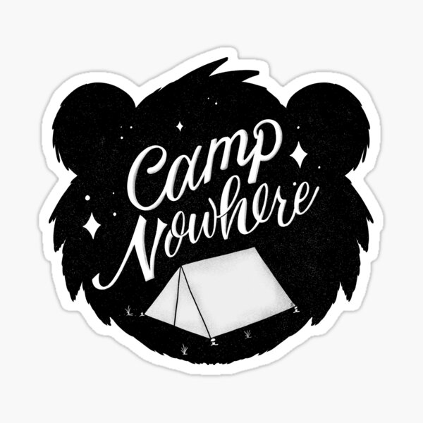 Camp Nowhere | Black and White Bear  Sticker