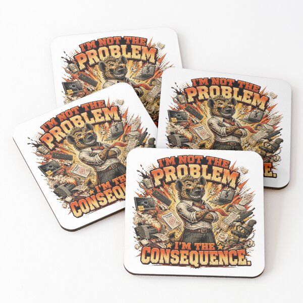 Item preview, I'm Not The Problem I'm The Consequence – Funny Hyena Vintage Comic T-Shirt designed and sold by Cavalier-org.