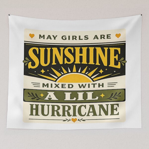 Item preview, May Girls Are Sunshine Mixed With A Lil Hurricane | Retro Birthday Design designed and sold by astersgraphics.