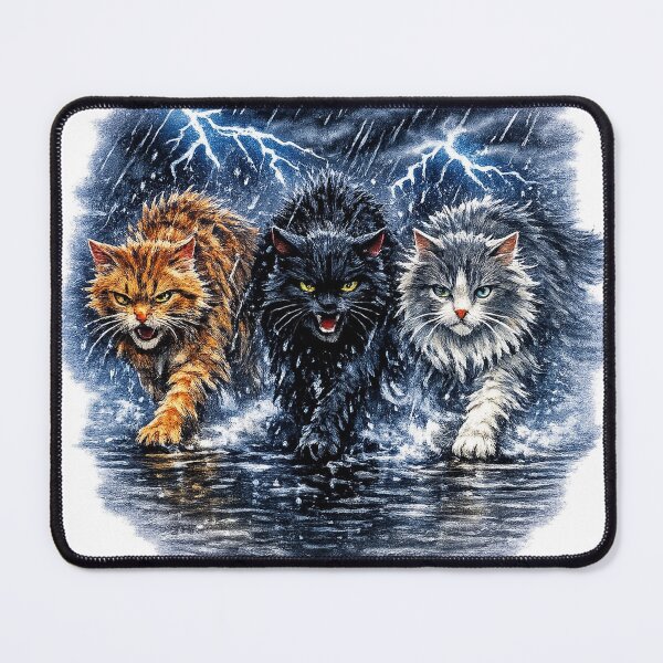 Item preview, Storm Walkers – Vintage 90s Cat Illustration designed and sold by VHSmeow.
