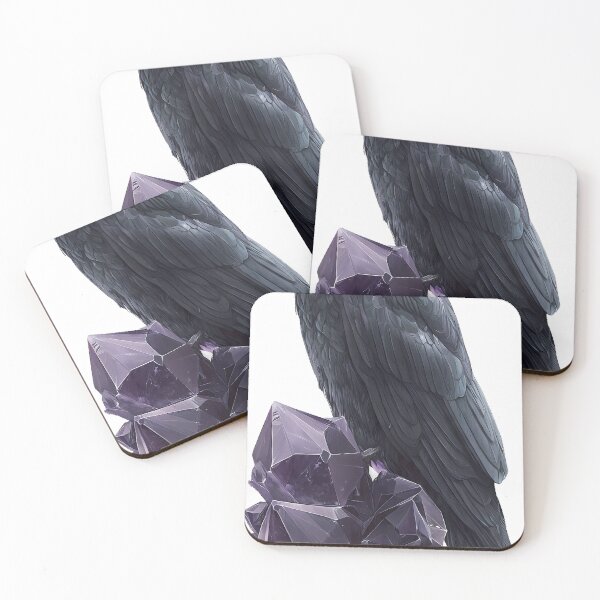 Item preview, Raven with Amethyst Crystal designed and sold by IllumeInk.