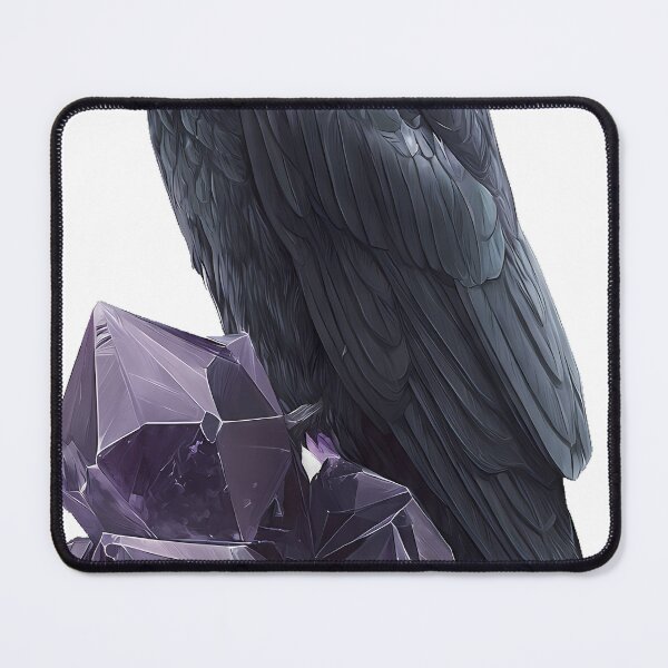 Item preview, Raven with Amethyst Crystal designed and sold by IllumeInk.