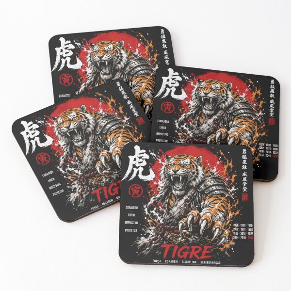 Item preview, Chinese Zodiac Tiger Samurai Warrior | Japanese Tattoo Graphic designed and sold by kzadoxico.