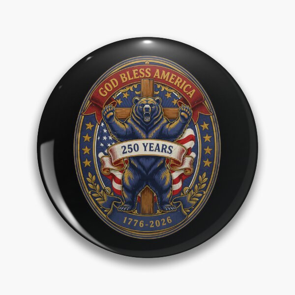 Item preview, God Bless America Bear Cross 250 Years 1776-2026 Patriotic Semiquincentennial v1 designed and sold by DarylWelsh2024.