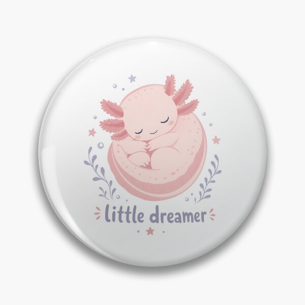 Item preview, Cute Axolotl Sleeping, "Little Dreamer" Text, Isolated designed and sold by RGShirtWorks.