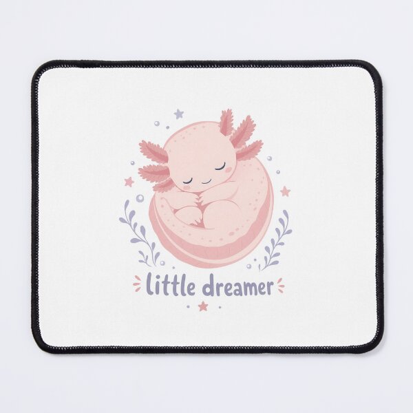 Item preview, Cute Axolotl Sleeping, "Little Dreamer" Text, Isolated designed and sold by RGShirtWorks.