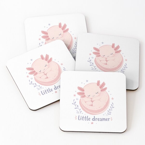 Item preview, Cute Axolotl Sleeping, "Little Dreamer" Text, Isolated designed and sold by RGShirtWorks.