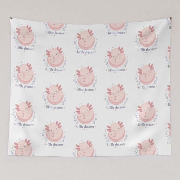 Item preview, Cute Axolotl Sleeping, "Little Dreamer" Text, Isolated designed and sold by RGShirtWorks.