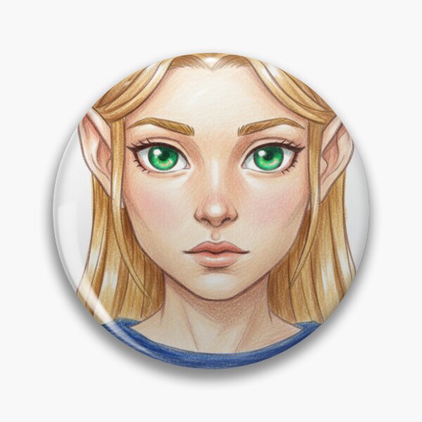 Item preview, Blonde Elf Girl with Green Eyes Illustration designed and sold by KaleChub.