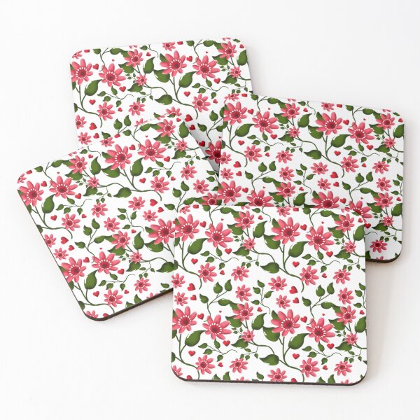 Item preview, Red Floral Heart Pattern designed and sold by Trelvix-Dwaym.