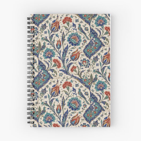 Item preview, Elegant Ottoman Iznik Floral Tile Pattern | Blue Red Botanical Art designed and sold by PatternFranzy.