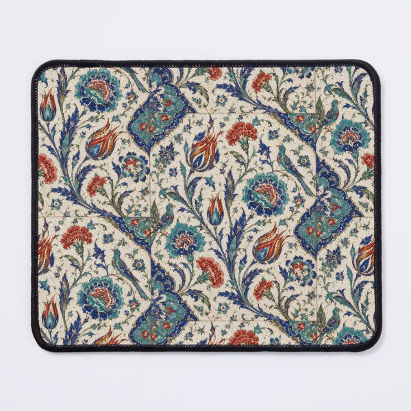Item preview, Elegant Ottoman Iznik Floral Tile Pattern | Blue Red Botanical Art designed and sold by PatternFranzy.