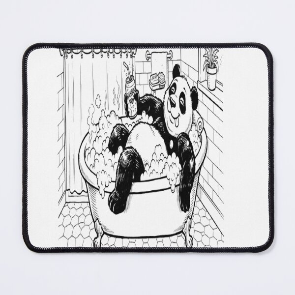 Item preview, Relaxing Panda in Bathtub – Cute Cartoon Shower Curtain designed and sold by GraffiCity.