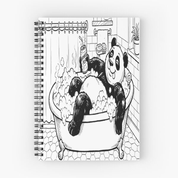 Item preview, Relaxing Panda in Bathtub – Cute Cartoon Shower Curtain designed and sold by GraffiCity.