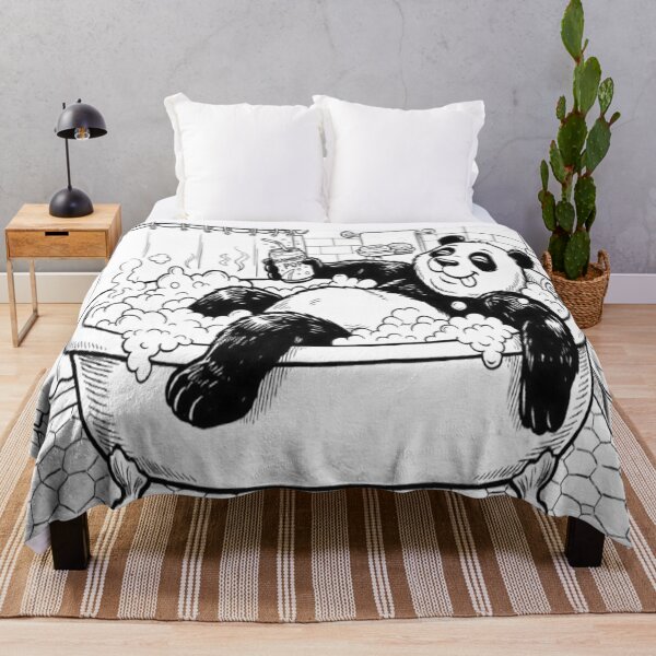 Item preview, Relaxing Panda in Bathtub – Cute Cartoon Shower Curtain designed and sold by ROVVI.