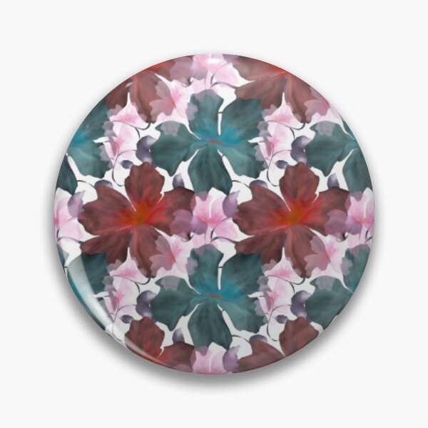 Item preview, Teal And Red Watercolor Flowers designed and sold by Trelvix-Dwaym.