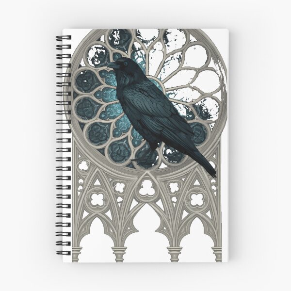 Item preview, Raven on Cathedral Window designed and sold by IllumeInk.