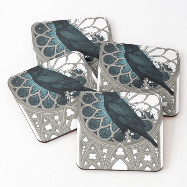 Item preview, Raven on Cathedral Window designed and sold by IllumeInk.