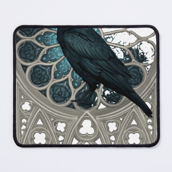 Item preview, Raven on Cathedral Window designed and sold by IllumeInk.