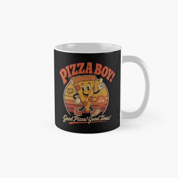 Item preview, Pizza Boy Funny Italian Food Pizza Slice Delivery Boy Cartoon Mascot vintage ad designed and sold by LD ART.