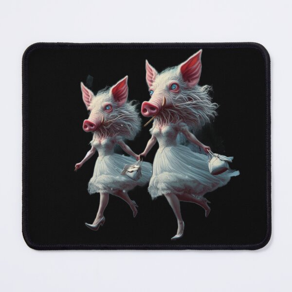 Item preview, Uncanny Boar Brides in White Dresses Gothic Horror Art designed and sold by LujziWorld.