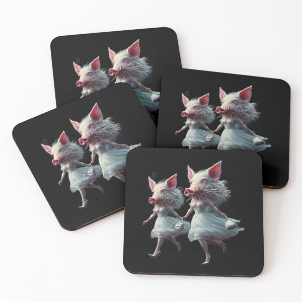 Item preview, Uncanny Boar Brides in White Dresses Gothic Horror Art designed and sold by LujziWorld.