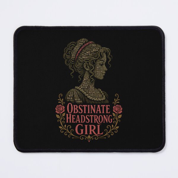 Item preview, Obstinate Headstrong Girl Pride and Prejudice Typography Portrait designed and sold by Fenay Designs.