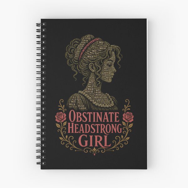 Item preview, Obstinate Headstrong Girl Pride and Prejudice Typography Portrait designed and sold by Fenay Designs.