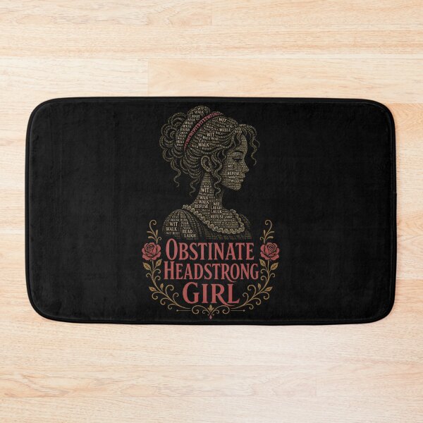 Item preview, Obstinate Headstrong Girl Pride and Prejudice Typography Portrait designed and sold by Fenay Designs.