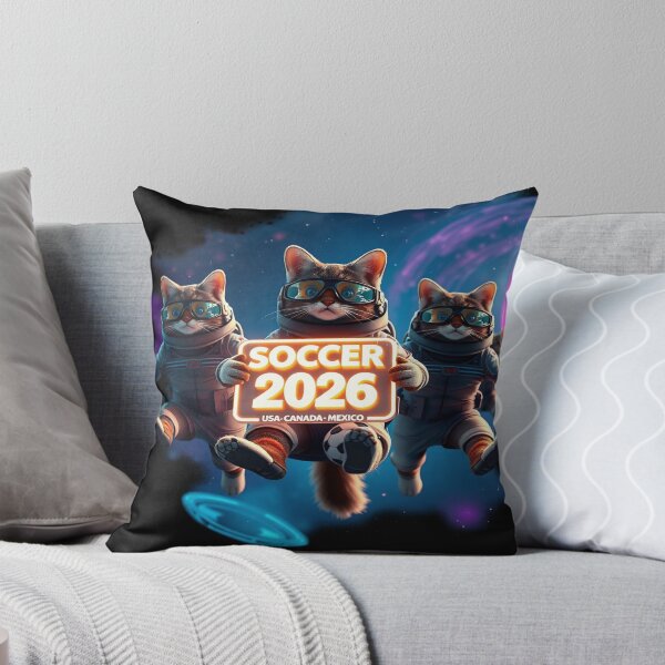 Item preview, Soccer 2026 Space Astronaut Cats Funny Football Fans Art designed and sold by hoodiehood.