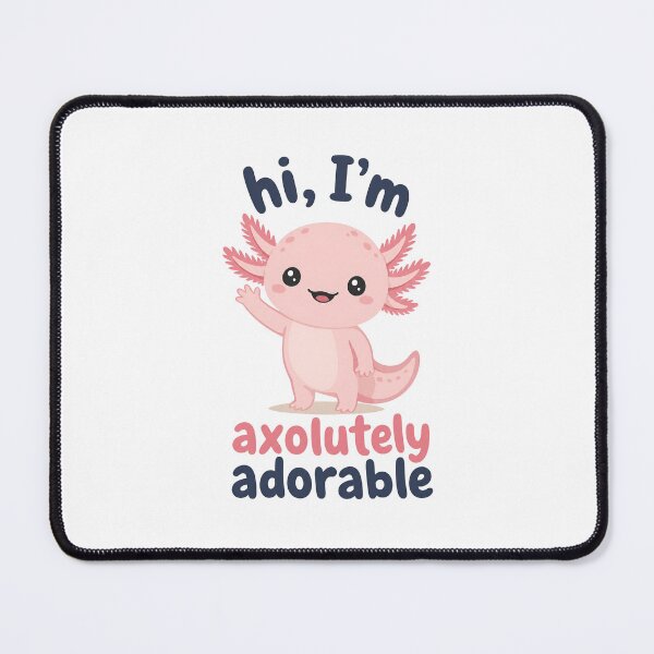 Item preview, Cute Axolotl Waving, "Axolotly Adorable" Text designed and sold by RGShirtWorks.