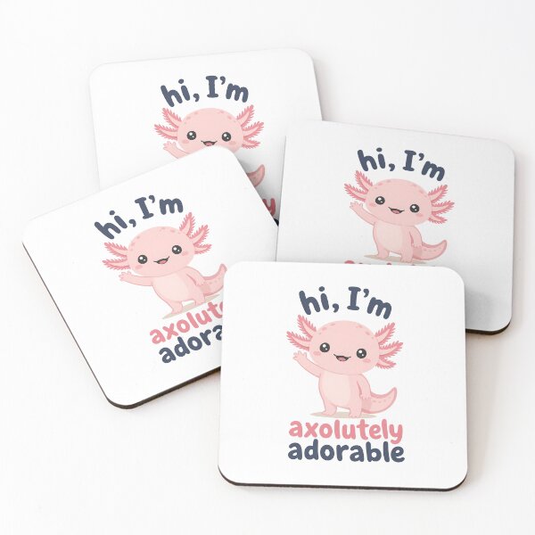 Item preview, Cute Axolotl Waving, "Axolotly Adorable" Text designed and sold by RGShirtWorks.