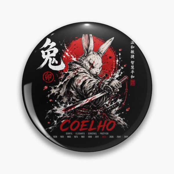 Item preview, Chinese Zodiac Rabbit Samurai Warrior | Japanese Ink Streetwear designed and sold by kzadoxico.