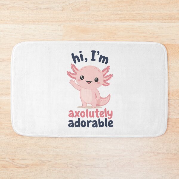 Item preview, Cute Axolotl Waving, "Axolotly Adorable" Text designed and sold by RGShirtWorks.
