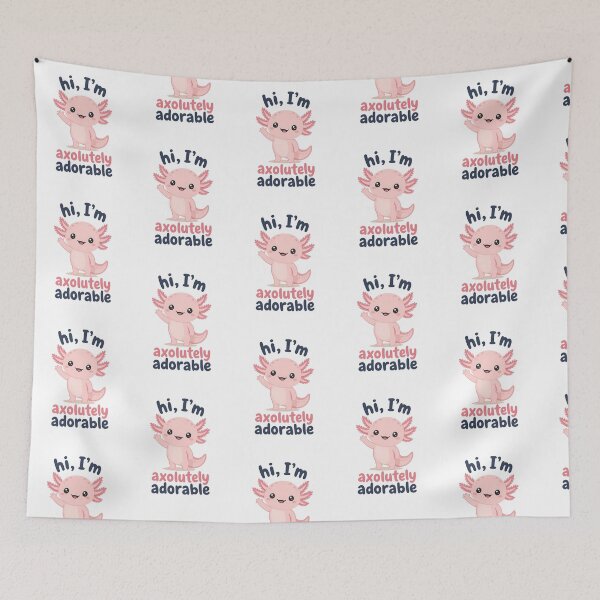 Item preview, Cute Axolotl Waving, "Axolotly Adorable" Text designed and sold by RGShirtWorks.