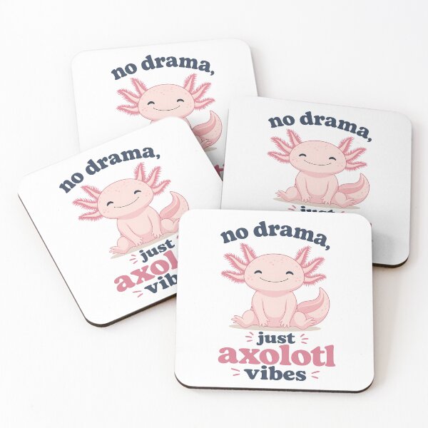 Item preview, Cute Axolotl Cartoon with 'Just Axolotl Vibes' Text designed and sold by RGShirtWorks.