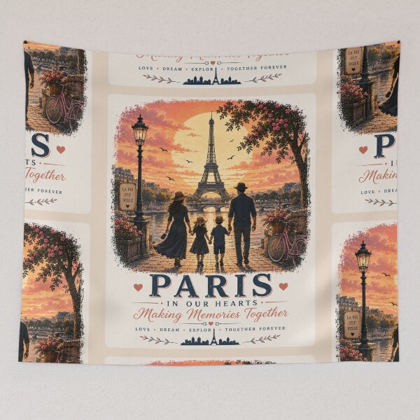 Item preview, Paris Family Memories Together In Our Hearts designed and sold by BagFactoryUK.