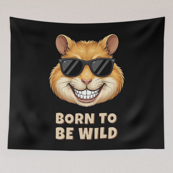 Item preview, Born To Be Wild Funny Hamster Sunglasses Retro Graphic designed and sold by DigitalArtx-com.