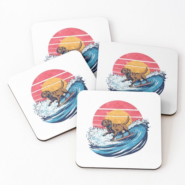 Item preview, Surfing Labrador Sunset – Retro Dog Beach Vibes designed and sold by TomoMadeIt.