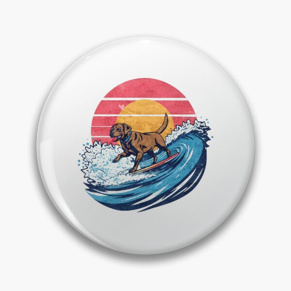 Item preview, Surfing Labrador Sunset – Retro Dog Beach Vibes designed and sold by TomoMadeIt.