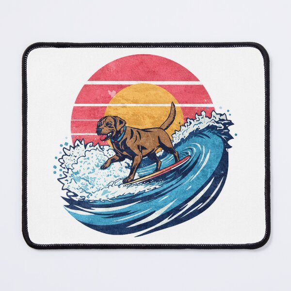 Item preview, Surfing Labrador Sunset – Retro Dog Beach Vibes designed and sold by TomoMadeIt.