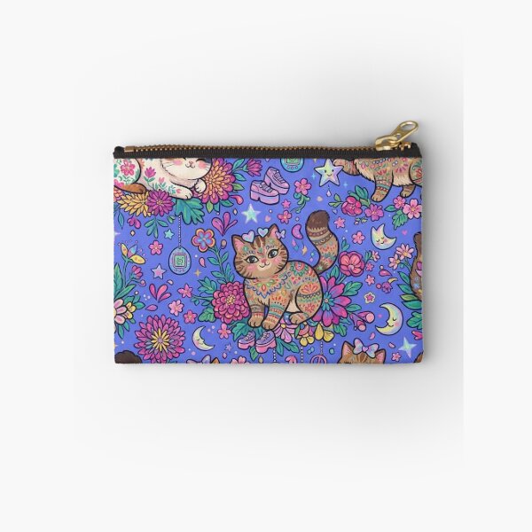 Item preview, Whimsical Cute Cats Floral Seamless Pattern designed and sold by Iampoji.