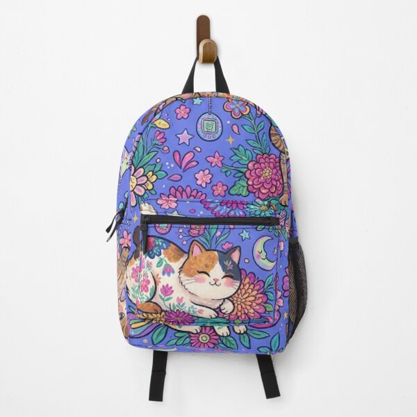 Item preview, Whimsical Cute Cats Floral Seamless Pattern designed and sold by Iampoji.