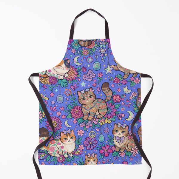 Item preview, Whimsical Cute Cats Floral Seamless Pattern designed and sold by Iampoji.